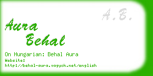 aura behal business card
